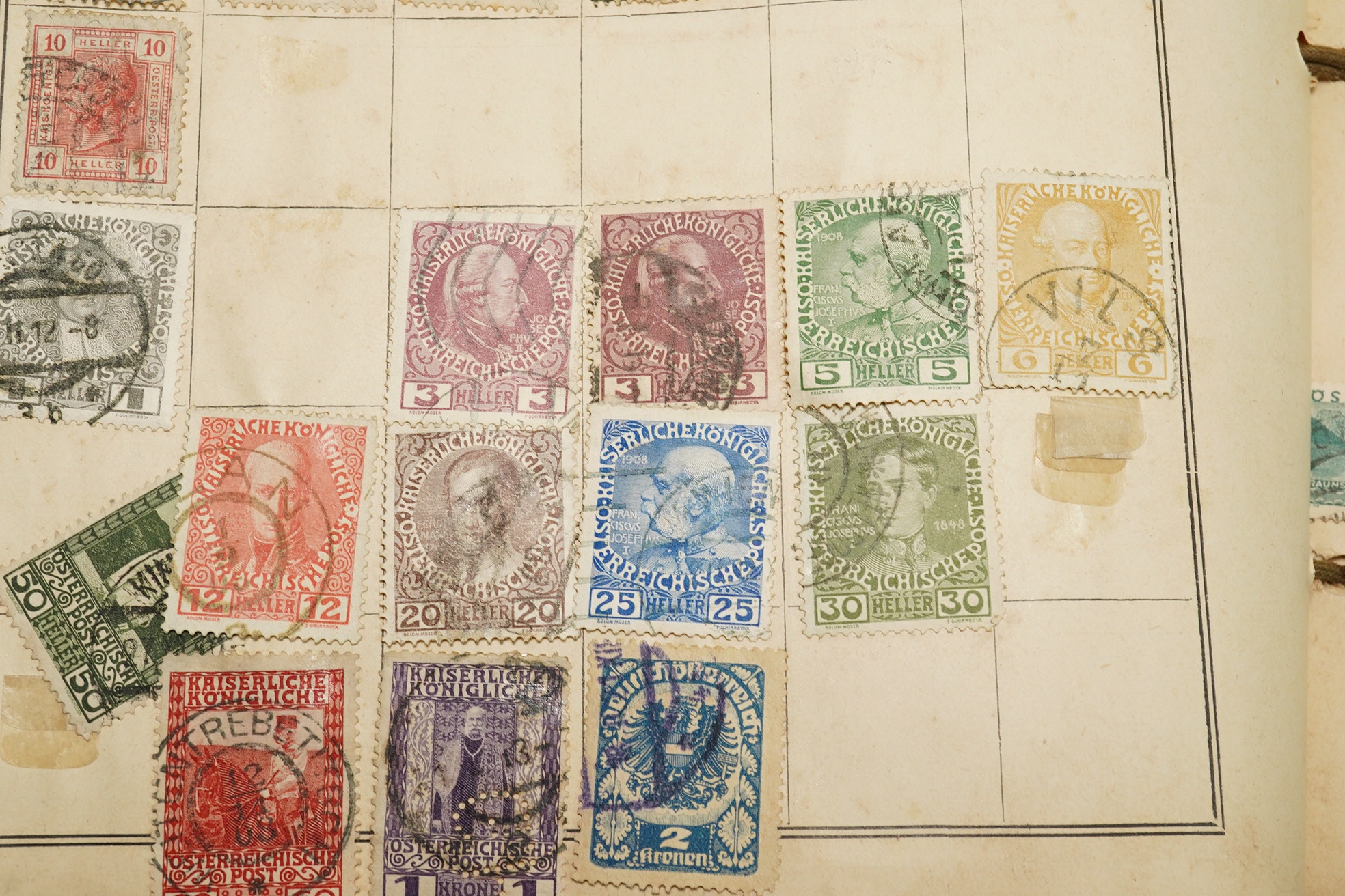 British and Commonwealth stamps, in two albums to include Great Britain, one penny black and two pence blue, stamps, Aden, Burma, India, Ceylon, Straits settlements and some world stamps, mostly used some unused